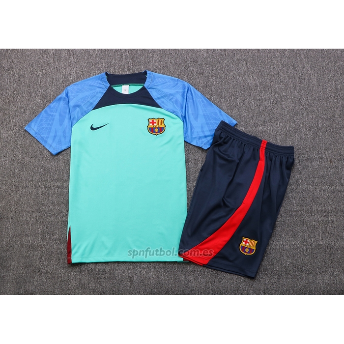 Chandal del Barcelona Manga Corta 2022-2023 Verde - Pantalon Corto
